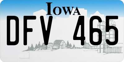 IA license plate DFV465