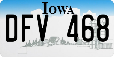 IA license plate DFV468