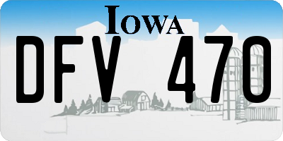 IA license plate DFV470