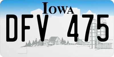 IA license plate DFV475
