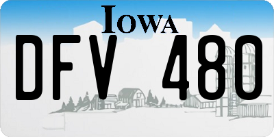 IA license plate DFV480