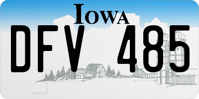 IA license plate DFV485
