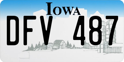 IA license plate DFV487