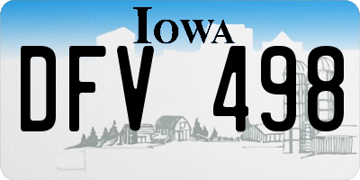 IA license plate DFV498