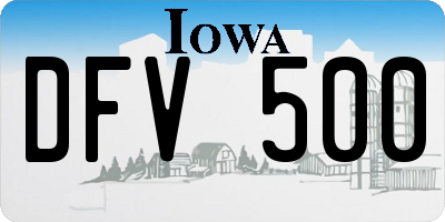 IA license plate DFV500