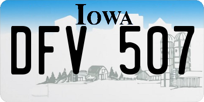 IA license plate DFV507