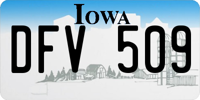 IA license plate DFV509