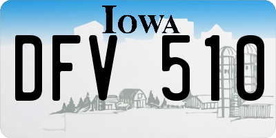 IA license plate DFV510