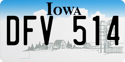 IA license plate DFV514
