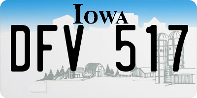 IA license plate DFV517