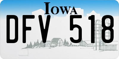 IA license plate DFV518