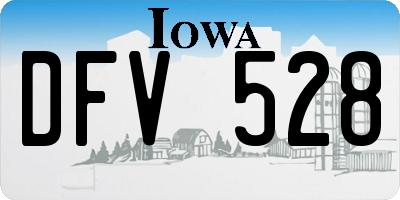 IA license plate DFV528