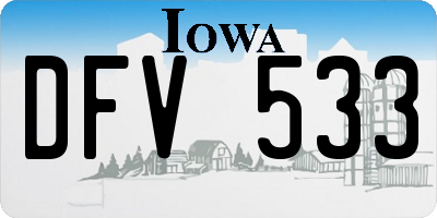 IA license plate DFV533