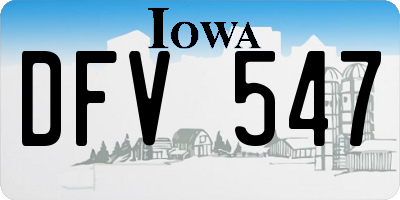 IA license plate DFV547