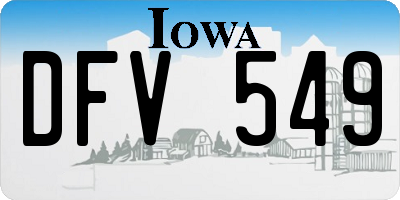 IA license plate DFV549