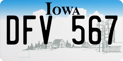 IA license plate DFV567