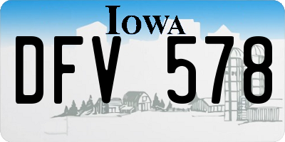 IA license plate DFV578
