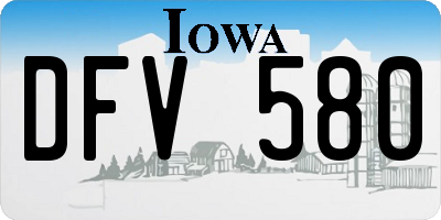 IA license plate DFV580