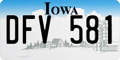 IA license plate DFV581