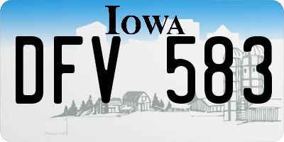 IA license plate DFV583