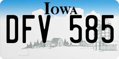 IA license plate DFV585