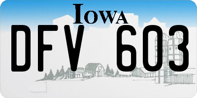 IA license plate DFV603