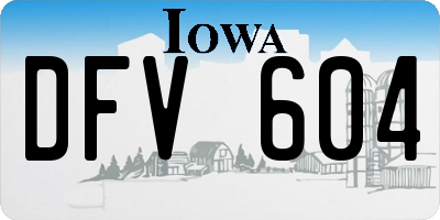 IA license plate DFV604