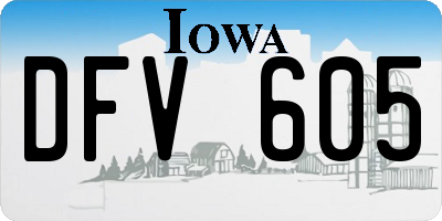 IA license plate DFV605