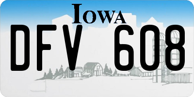 IA license plate DFV608