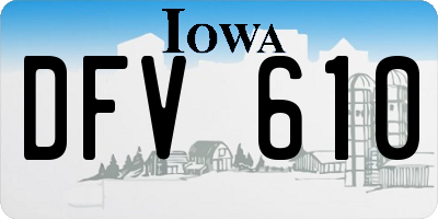 IA license plate DFV610