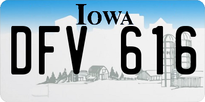 IA license plate DFV616