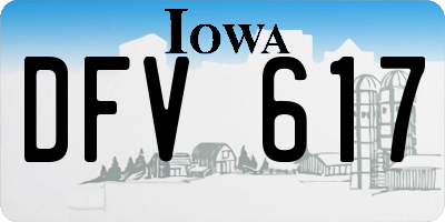 IA license plate DFV617