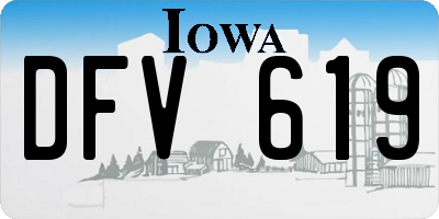IA license plate DFV619