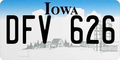 IA license plate DFV626
