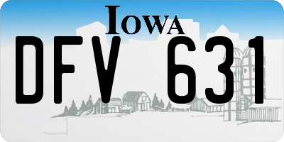 IA license plate DFV631