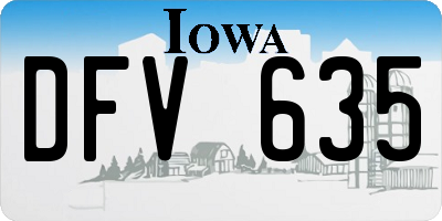 IA license plate DFV635