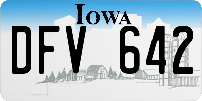 IA license plate DFV642