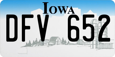 IA license plate DFV652