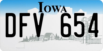 IA license plate DFV654