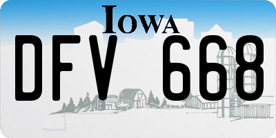 IA license plate DFV668