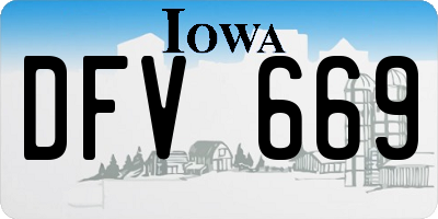 IA license plate DFV669
