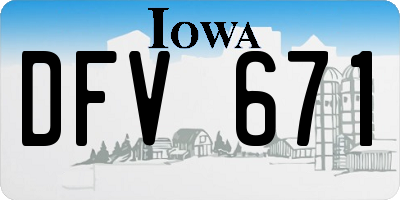 IA license plate DFV671