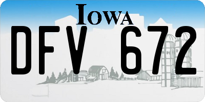 IA license plate DFV672