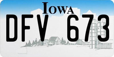 IA license plate DFV673