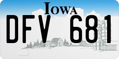 IA license plate DFV681