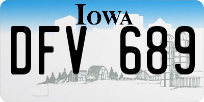 IA license plate DFV689