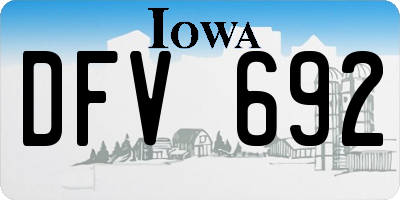 IA license plate DFV692