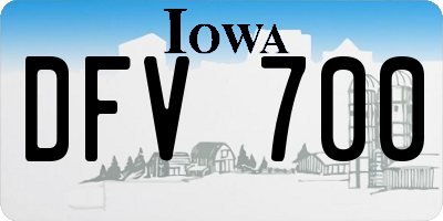 IA license plate DFV700