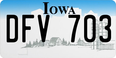 IA license plate DFV703
