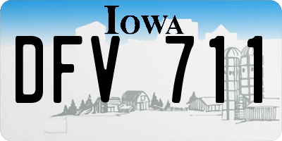 IA license plate DFV711